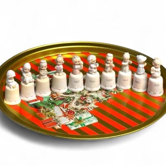 Precious Moments Other - 10 Precious Moments Vintage 1984-1992 Holiday Christmas Porcelain Thimbles